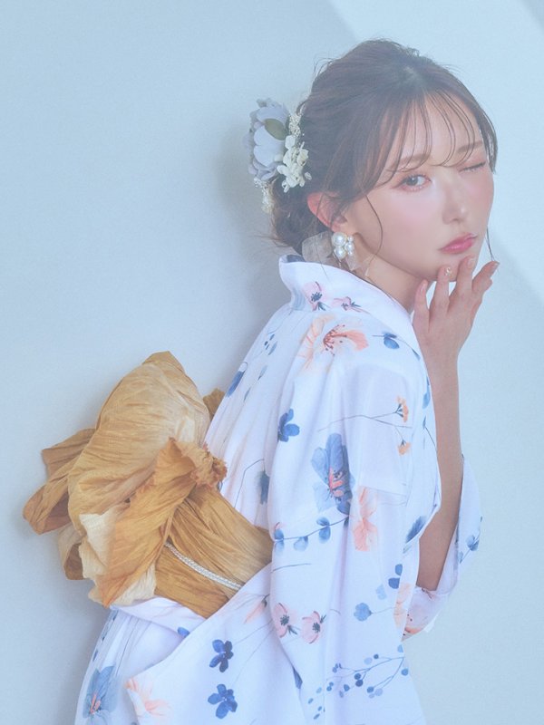 画像11: 【浴衣セール！】【即日発送】ニュアンスフローラル浴衣  【浴衣３点セット 浴衣/帯/下駄】[YMT]