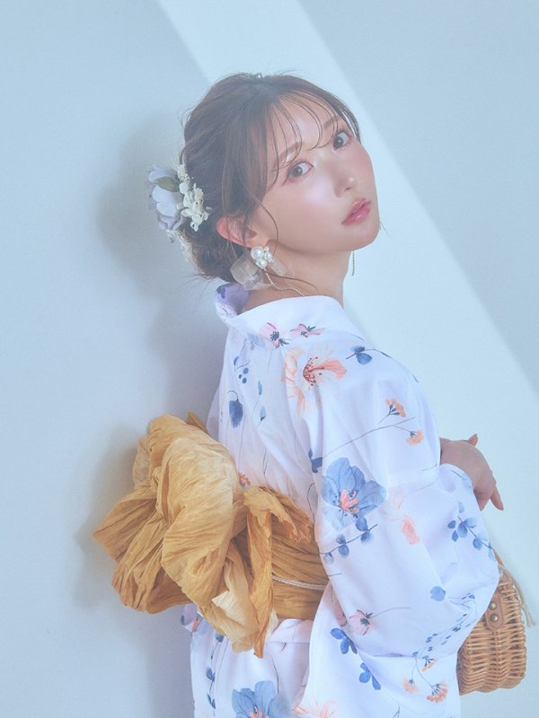 画像13: 【浴衣セール！】【即日発送】ニュアンスフローラル浴衣  【浴衣３点セット 浴衣/帯/下駄】[YMT]