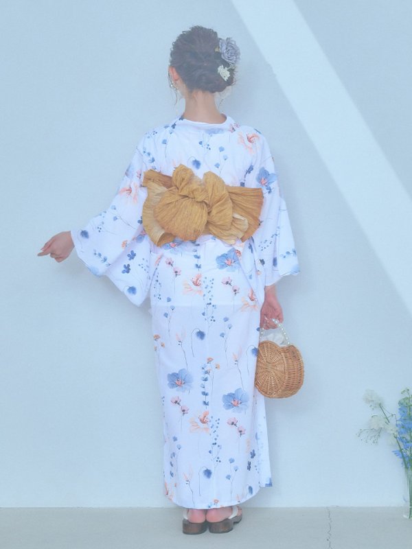 画像20: 【浴衣セール！】【即日発送】ニュアンスフローラル浴衣  【浴衣３点セット 浴衣/帯/下駄】[YMT]