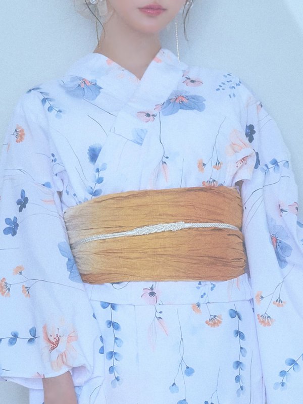 画像21: 【浴衣セール！】【即日発送】ニュアンスフローラル浴衣  【浴衣３点セット 浴衣/帯/下駄】[YMT]
