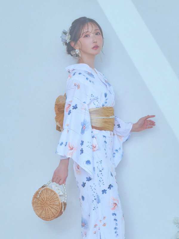 画像7: 【浴衣セール！】【即日発送】ニュアンスフローラル浴衣  【浴衣３点セット 浴衣/帯/下駄】[YMT]