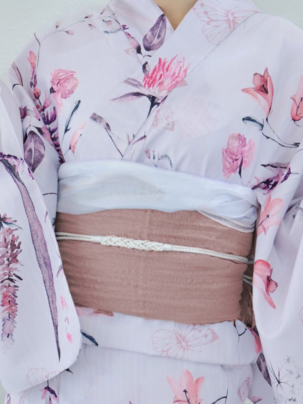 画像17: 【即日発送】【Riuコラボ】ボタニカルフラワーと蝶々の浴衣  【浴衣３点セット 浴衣/帯/下駄】[yo/YMT]