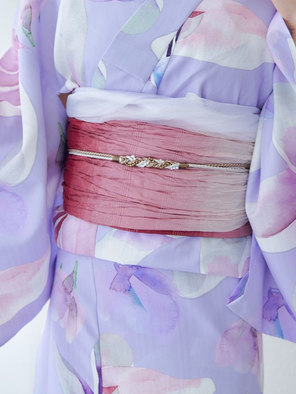 画像18: 【即日発送】【Riuコラボ】パープル地に咲く百合浴衣  【浴衣３点セット 浴衣/帯/下駄】[yo/YMT]