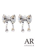 【アクセサリー：ピアス】【ANGEL R/エンジェルアール】リボンモチーフビジューピアス[OF02]