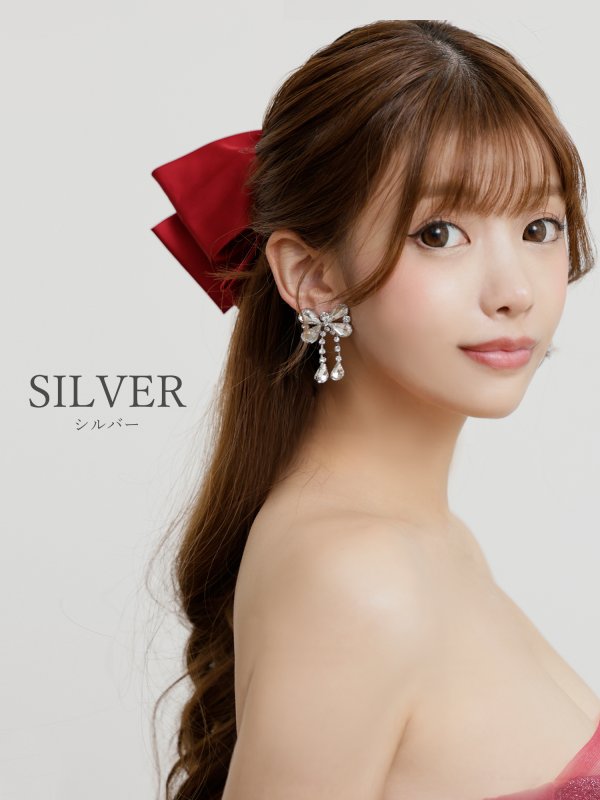 画像2: 【アクセサリー：ピアス】【ANGEL R/エンジェルアール】リボンモチーフビジューピアス[OF02]