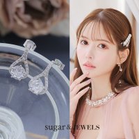 【アクセサリー：ピアス】ドロップビジューシルバーピアス【Fサイズ/1カラー】[OF08]