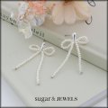 【アクセサリー：ピアス】パールリボンピアス【1カラー】[OF08] 