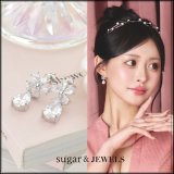 【アクセサリー：ピアス】ドロップフラワービジューシルバーピアス【1カラー】[OF02]