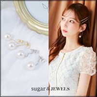 ビッグパールチェーンピアス【アクセサリー：ピアス】【Fサイズ/2カラー】[OF02] 