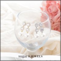 【アクセサリー：ピアス】2連ビジューパールピアス【Fサイズ/2カラー】[OF02]