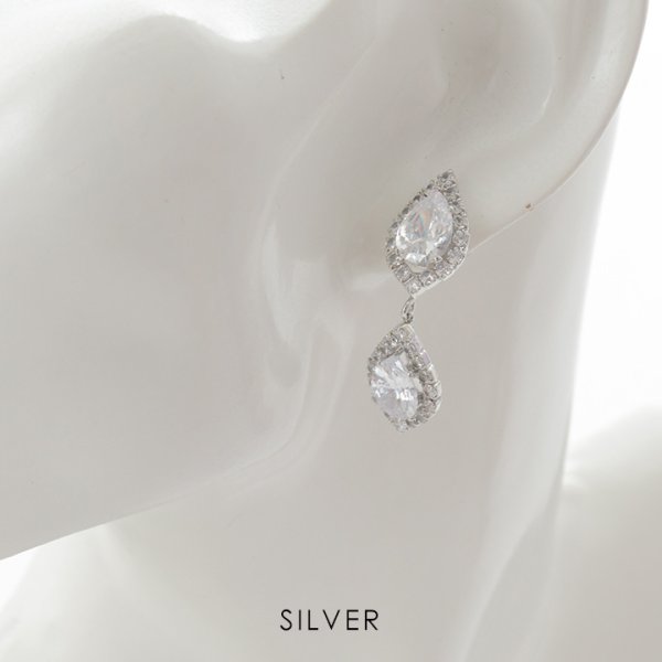 画像2: 【アクセサリー：ピアス】シルバービジュー2連ピアス【1サイズ/1カラー】[OF2] 