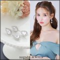 【アクセサリー：ピアス】シルバービジュー2連ピアス【1サイズ/1カラー】[OF2] 
