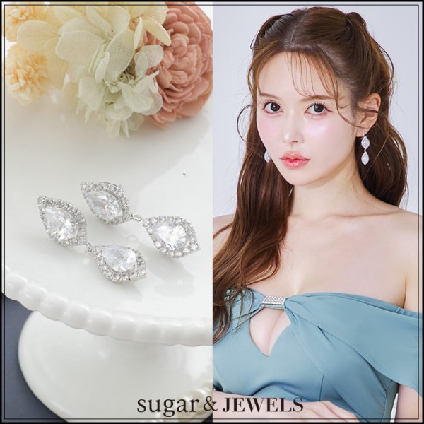画像1: 【アクセサリー：ピアス】シルバービジュー2連ピアス【1サイズ/1カラー】[OF2] 