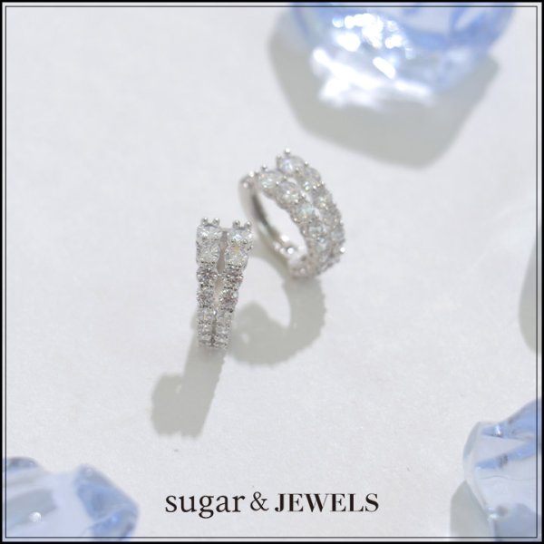 画像1: 【アクセサリー：ピアス】ビジューストーンフープピアス【Fサイズ/1カラー】[OF02] 