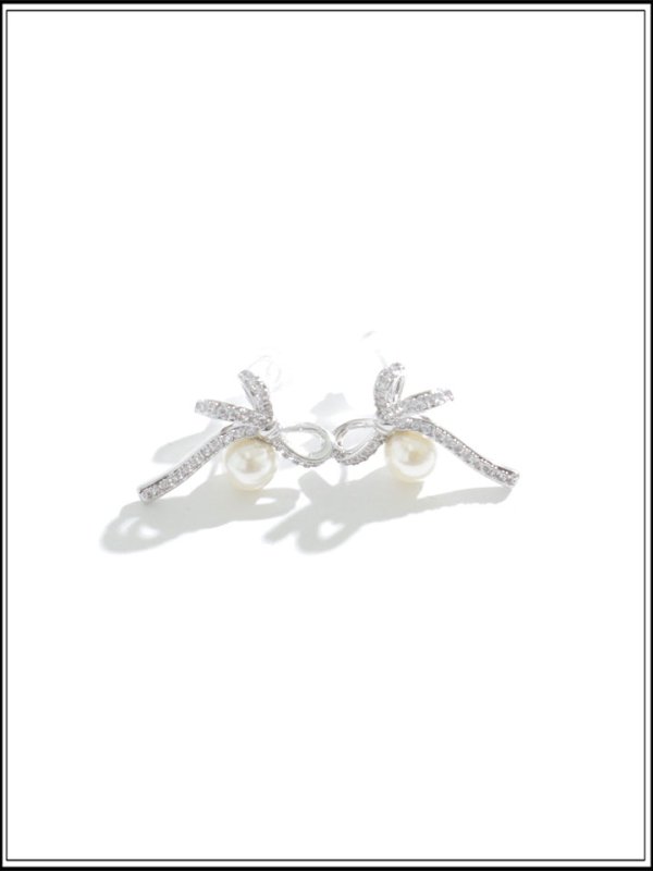 画像3: 【ピアス】ビジューリボンパールピアス【Fサイズ/1カラー】[OF02] 【YN】