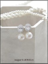 【ピアス】ビジューパールピアス【Fサイズ/1カラー】[OF02] 【YN】