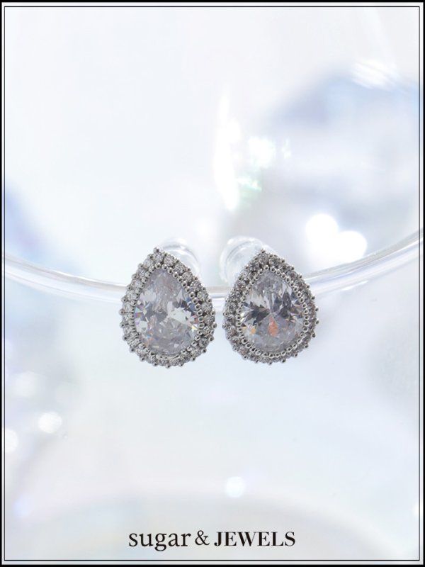 画像1: 【ピアス】ティアドロップストーンピアス【Fサイズ/1カラー】[OF02] 