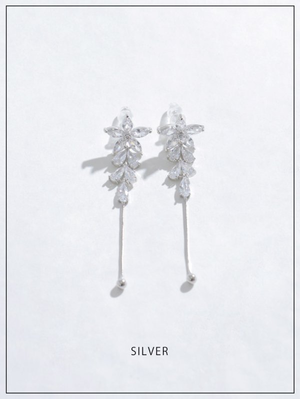 画像2: 【ピアス】フラワードロップビジューロングピアス【Fサイズ/2カラー】[OF02]