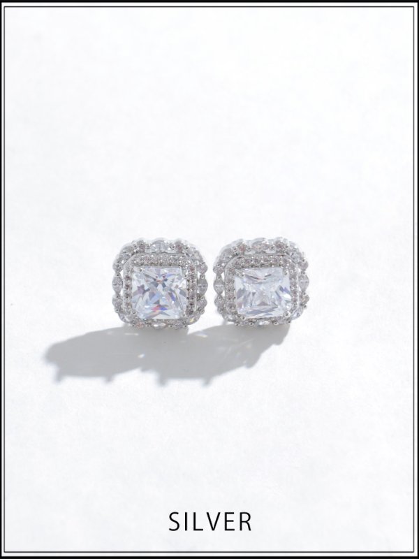 画像2: 【ピアス】スクエアストーンピアス【Fサイズ/1カラー】[OF02]