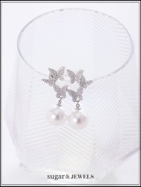 【ピアス】バタフライビジューパールピアス【Fサイズ/1カラー】[OF02] 