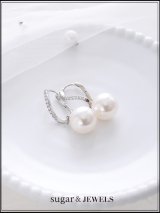 【ピアス】ビジューラインパールフープピアス【Fサイズ/1カラー】[OF02] 