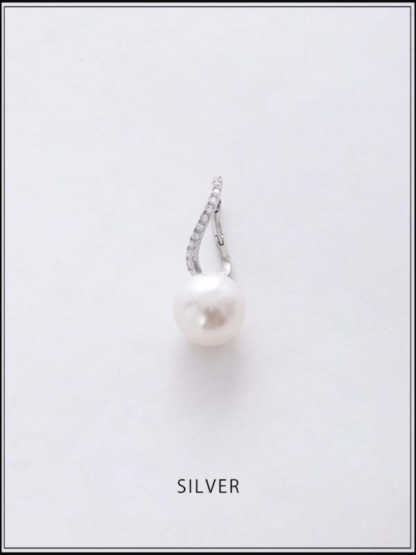 画像2: 【ピアス】ビジューラインパールフープピアス【Fサイズ/1カラー】[OF02] 