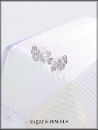 【ピアス】アシンメトリーバタフライビジューピアス【Fサイズ/1カラー】[OF02] 
