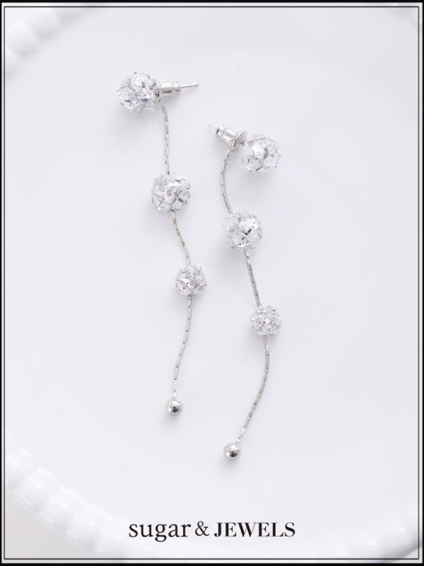 画像1: 【アクセサリー/ピアス】3連ビジューピアス【Fサイズ/1カラー】[OF02] 【YN】