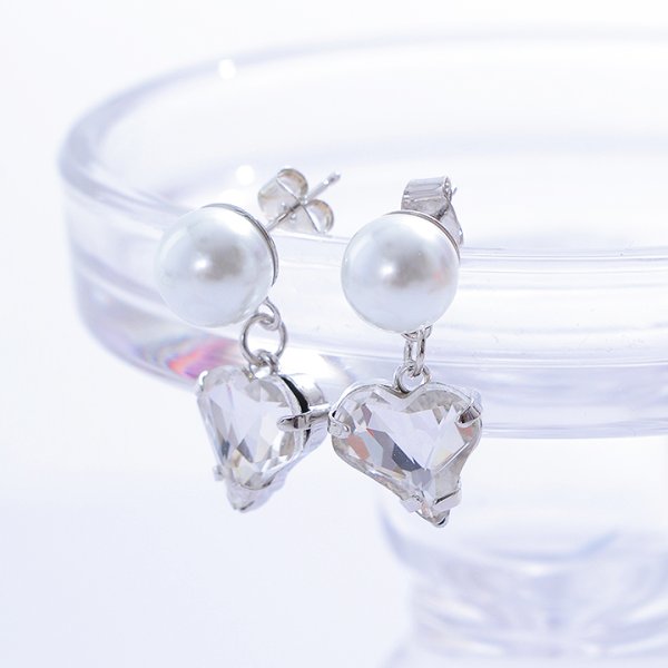 画像9: 【アクセサリー：ピアス】パールハート2連ピアス【3カラー】【OF02】