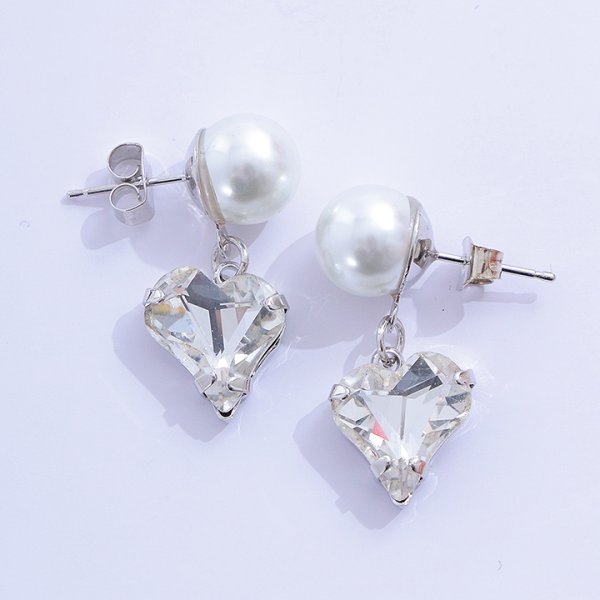 画像11: 【アクセサリー：ピアス】パールハート2連ピアス【3カラー】【OF02】