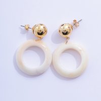 訳あり☆接着の跡あり☆べっ甲サークルピアス【OF02】