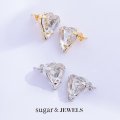 【アクセサリー：ピアス】ハートビジューストーンピアス【2カラー】【OF02】