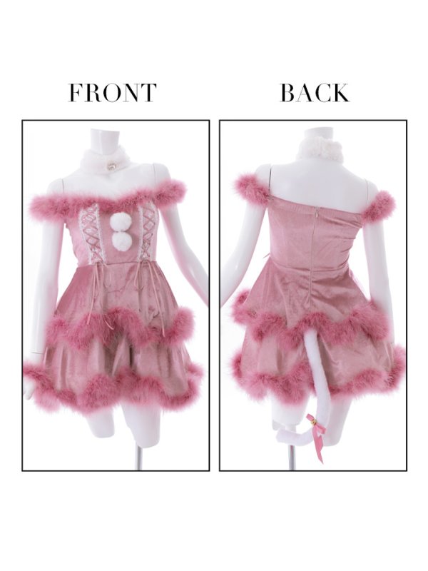 画像10: 【ノベルティ対象】即日発送!桜井莉菜ちゃんコラボ☆ピンクリボンキャットサンタ【sugar nine サンタコス 5点セット】【S-Lサイズ/1カラー】[YMT]