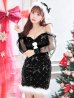 画像5: 【即日発送！】【サンタコス 3点セット】【XS-XLサイズ/2カラー】キルティングリボン袖付きタイトサンタ[YMT]