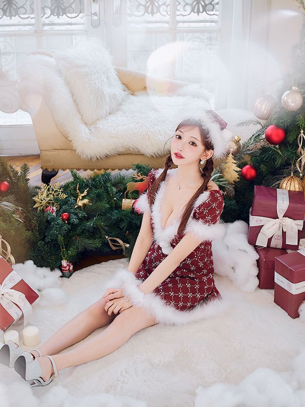 画像10: 【SALE!】【サンタコス 4点セット】【XS-Lサイズ/2カラー】ビジューフレアスカートサンタコスプレ[YMT]