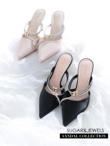 ラインビジューポインテッドトゥパンプス【35-39サイズ/2カラー】[OF02] 【YN】