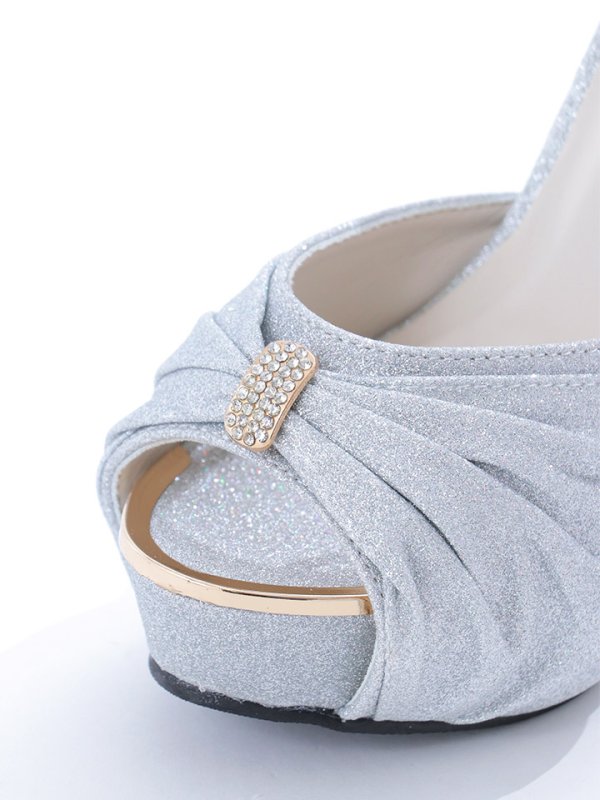 画像9: ラメリボンサンダル/オープントゥストラップ/厚底/ヒール【35-39サイズ/2カラー】[OF02]