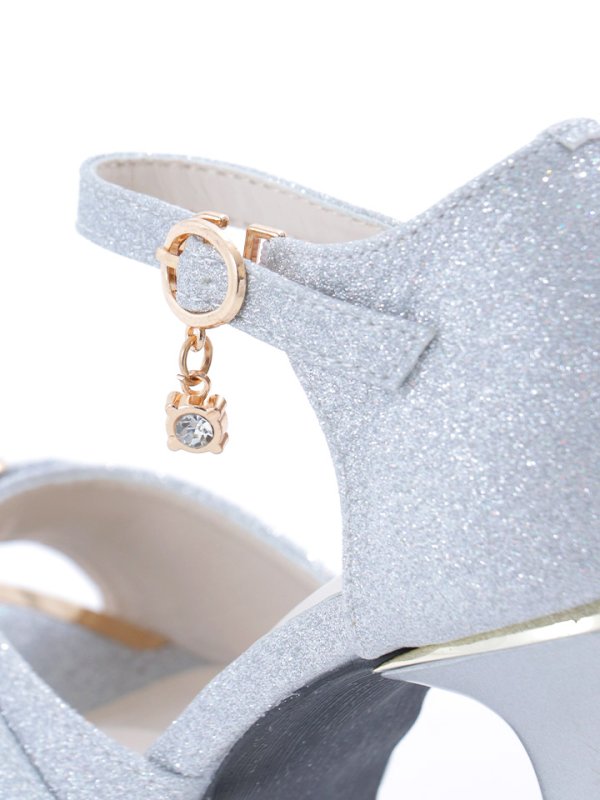 画像11: ラメリボンサンダル/オープントゥストラップ/厚底/ヒール【35-39サイズ/2カラー】[OF02]