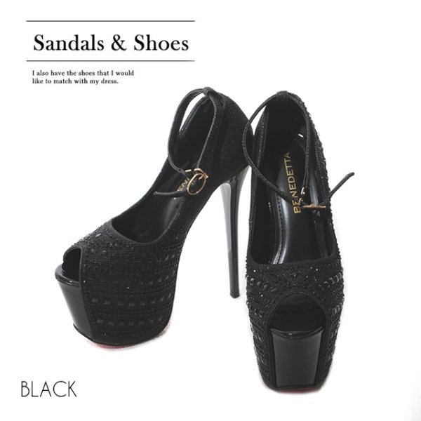 画像4: 再入荷!輝くビジューがぎっしり華やか優秀ストラップサンダル【35-38サイズ/3カラー】[OF02]