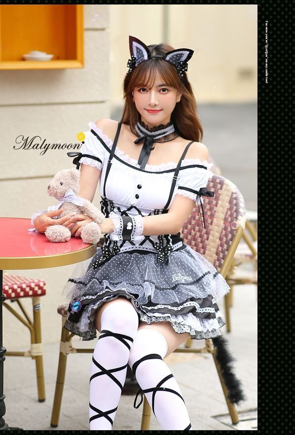 画像6: 猫耳メイドにゃん《ハロウィンコスプレ5点セット》【Malymoon/マリームーン】[HC02]