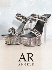 【送料無料！】【ANGEL R/エンジェルアール】15cmヒール/ クリア/ ビジュー/ラメ/サンダル[OF02]