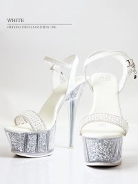 【ANGEL R/エンジェルアール】17cmヒール/ パール/ ビジュー/ ワンベルト/ オープントゥ/ ラメ/ ハイヒール/ サンダル[OF02]【一部予約商品/5月中旬-5月下旬発送予定】