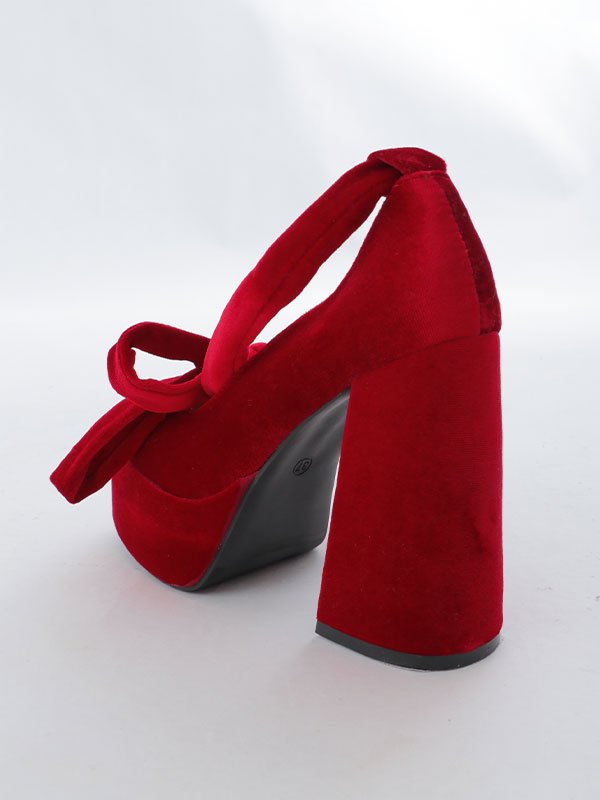 画像5: 【即日発送】1color/ 10cmヒール/ リボンモチーフ/ ハイヒール / パンプス/厚底 [OF03]