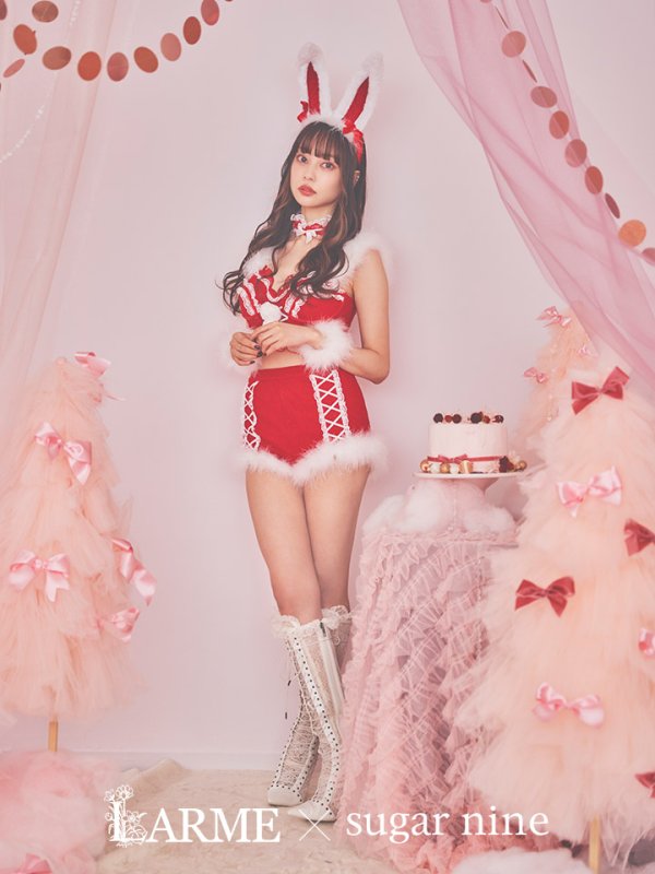 画像3: 【ノベルティ対象】即日発送!セットアップバニーサンタ【sugar nine サンタコス 8点セット】【S-Lサイズ/2カラー】[YMT]