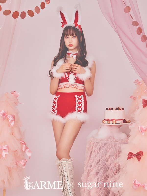 画像4: 【ノベルティ対象】即日発送!セットアップバニーサンタ【sugar nine サンタコス 8点セット】【S-Lサイズ/2カラー】[YMT]