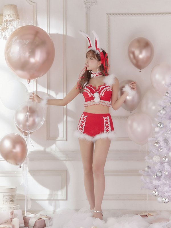 画像8: 【ノベルティ対象】即日発送!セットアップバニーサンタ【sugar nine サンタコス 8点セット】【S-Lサイズ/2カラー】[YMT]