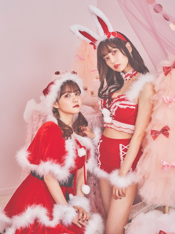 画像12: 【ノベルティ対象】即日発送!セットアップバニーサンタ【sugar nine サンタコス 8点セット】【S-Lサイズ/2カラー】[YMT]