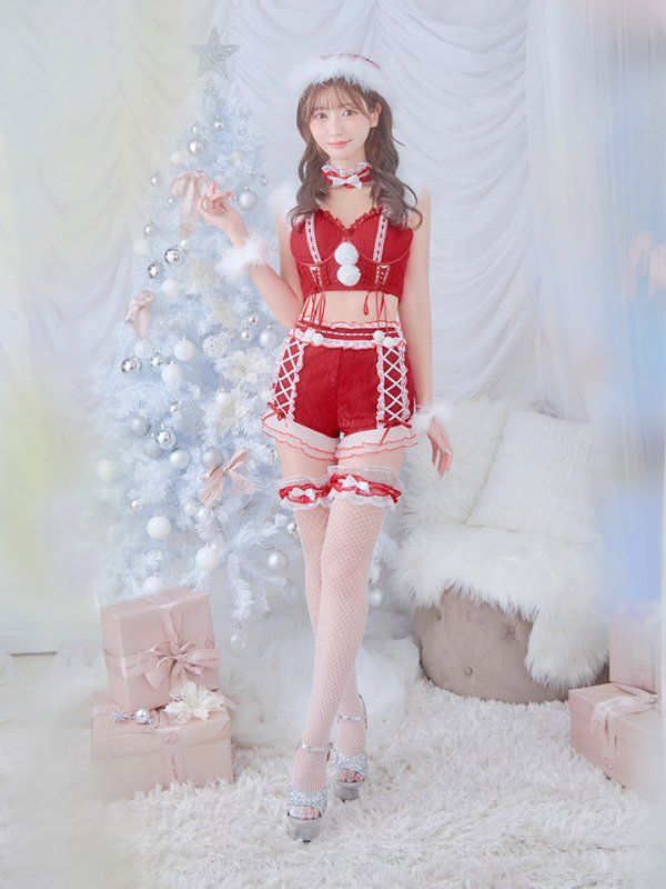 画像27: 【サンタセール！】【sugar nine×マリームーンコラボ】【S-Mサイズ/3カラー】セットアップレースサンタコスプレ[YMT]