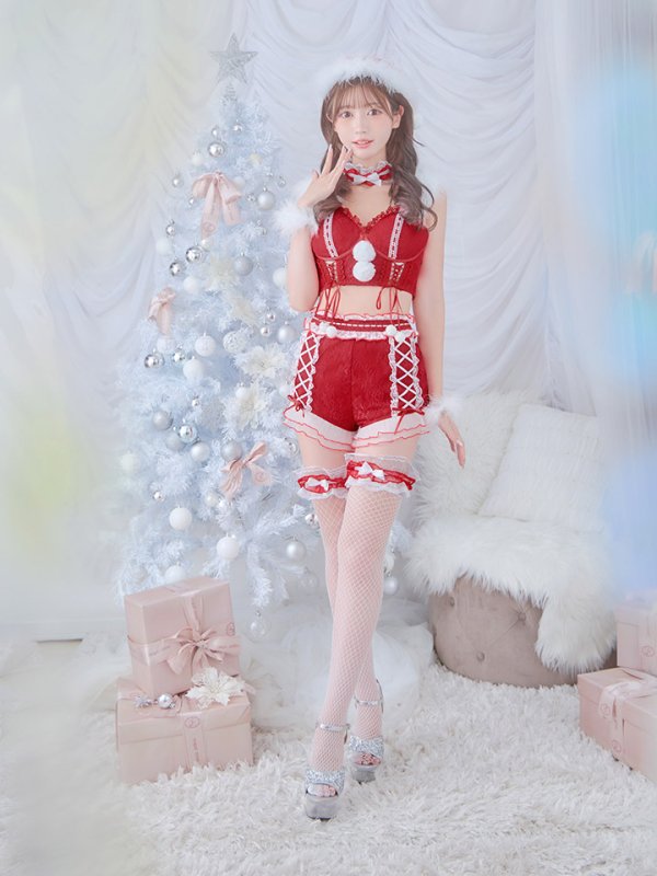 画像10: 【サンタセール！】【sugar nine×マリームーンコラボ】【S-Mサイズ/3カラー】セットアップレースサンタコスプレ[OF04]