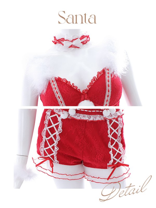 画像37: 【サンタセール！】【sugar nine×マリームーンコラボ】【S-Mサイズ/3カラー】セットアップレースサンタコスプレ[YMT]
